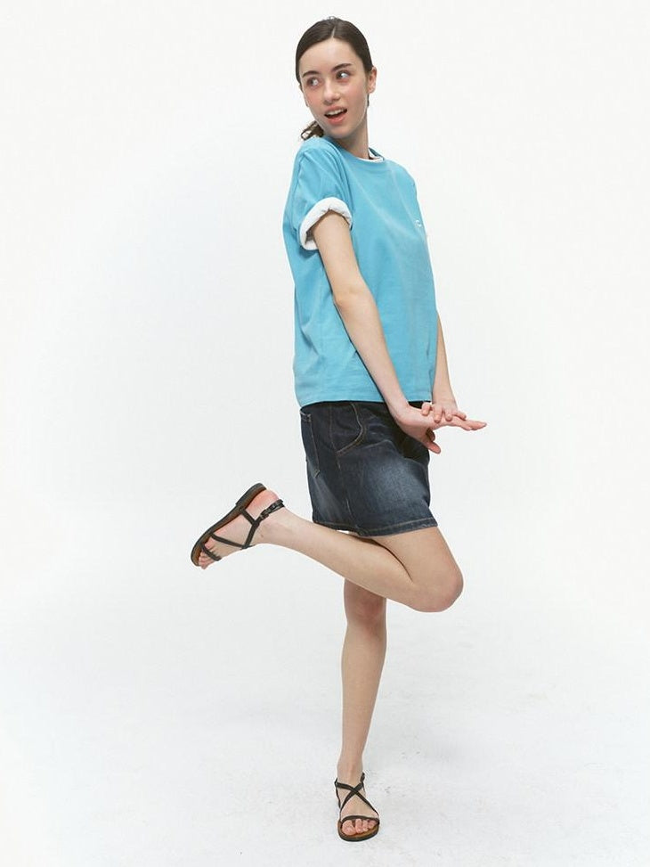 Country Moment 100% Cotton Soft Loose Fit Crew Neck Unisex Solid Basic Short Sleeve T-Shirts