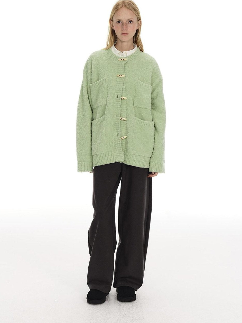 Country Moment Soft Warm Button Vintage Loose Fit Women Commuter Polyester Cardigans