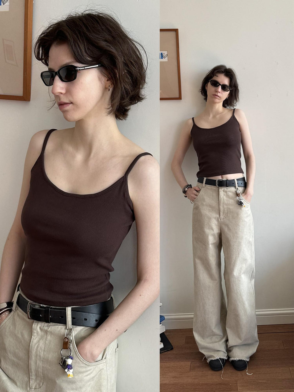 Country Moment Soft Stretch Cotton Slim Fit Cropped Tank Women Solid Unlined Camisoles