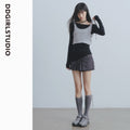 DDGIRL_studio_Durable_Lined_Commuter_High_Waist_A_Line_Slim_Button_Ruffle_Mini_Skirts_MISSTT