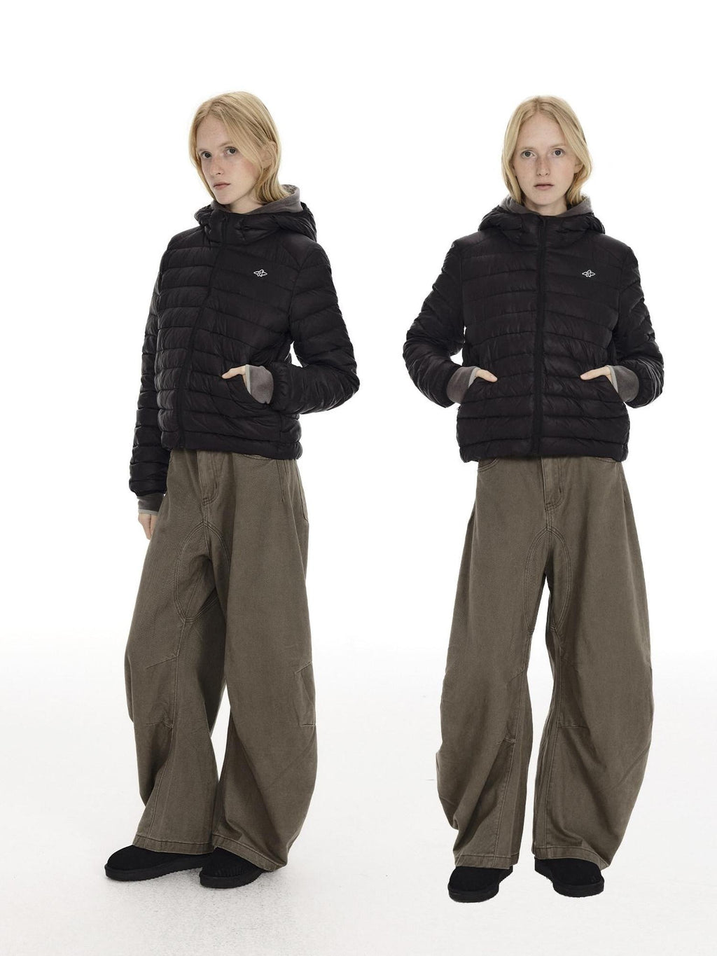 Country Moment 90 Percent White Duck Down Casual Short Hooded Zipper Women Down Jackets