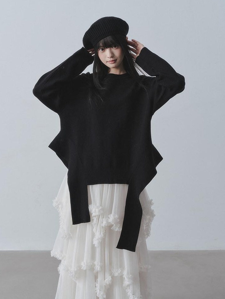 DDGIRL studio Soft Warm Double Knit Ribbed Loose Fit Commuter Round Neck Women Office Sweaters