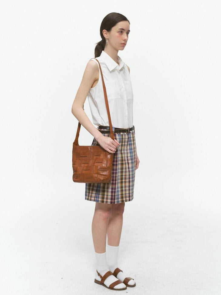Country Moment High Waist Cotton Vintage Purple Plaid A Line Street Sporty Mini Skirts