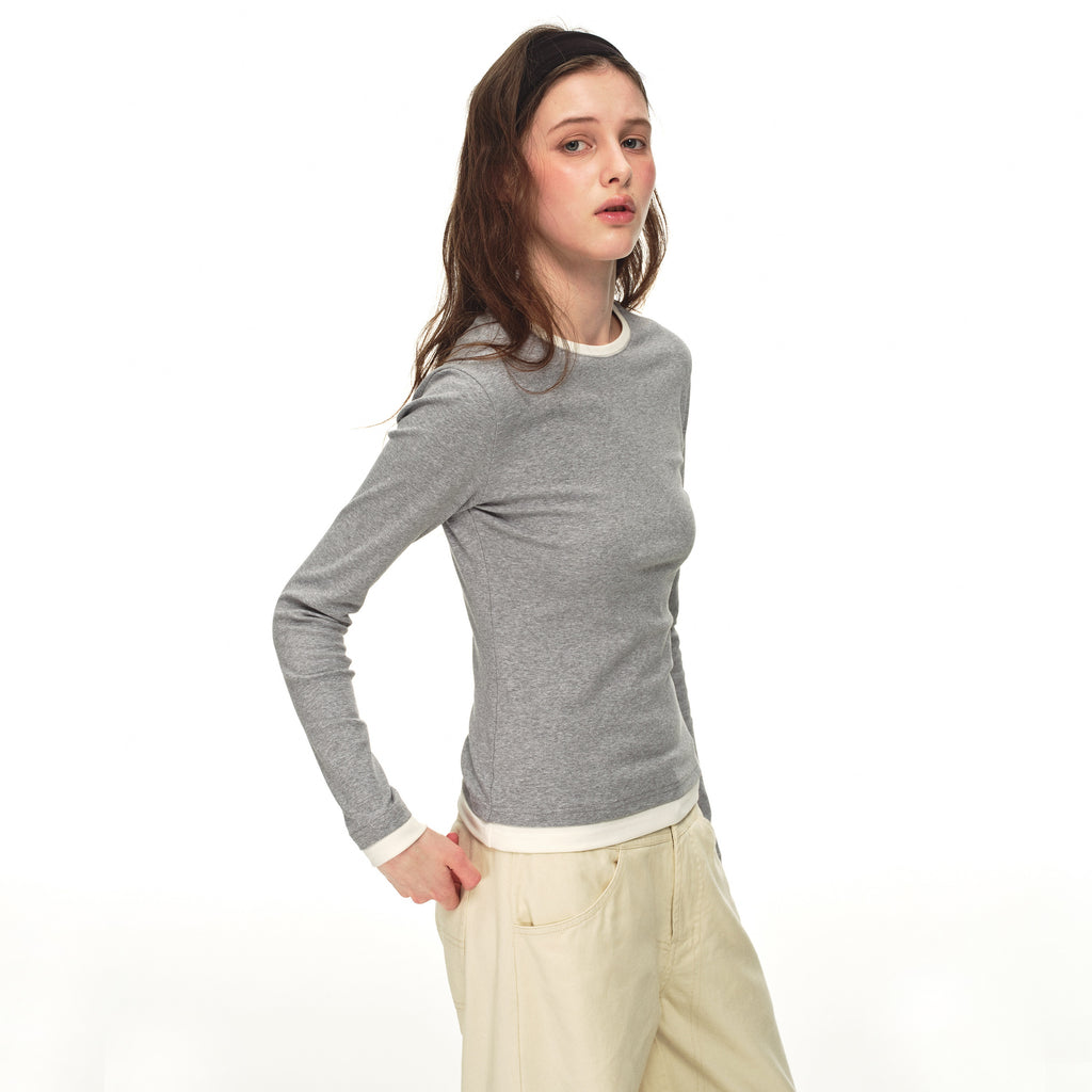 Country_Moment_Stretch_Cotton_Layered_Slim_Fit_Casual_Women_Crewneck_Gray_Long_Sleeve_T-Shirts_MISSTT