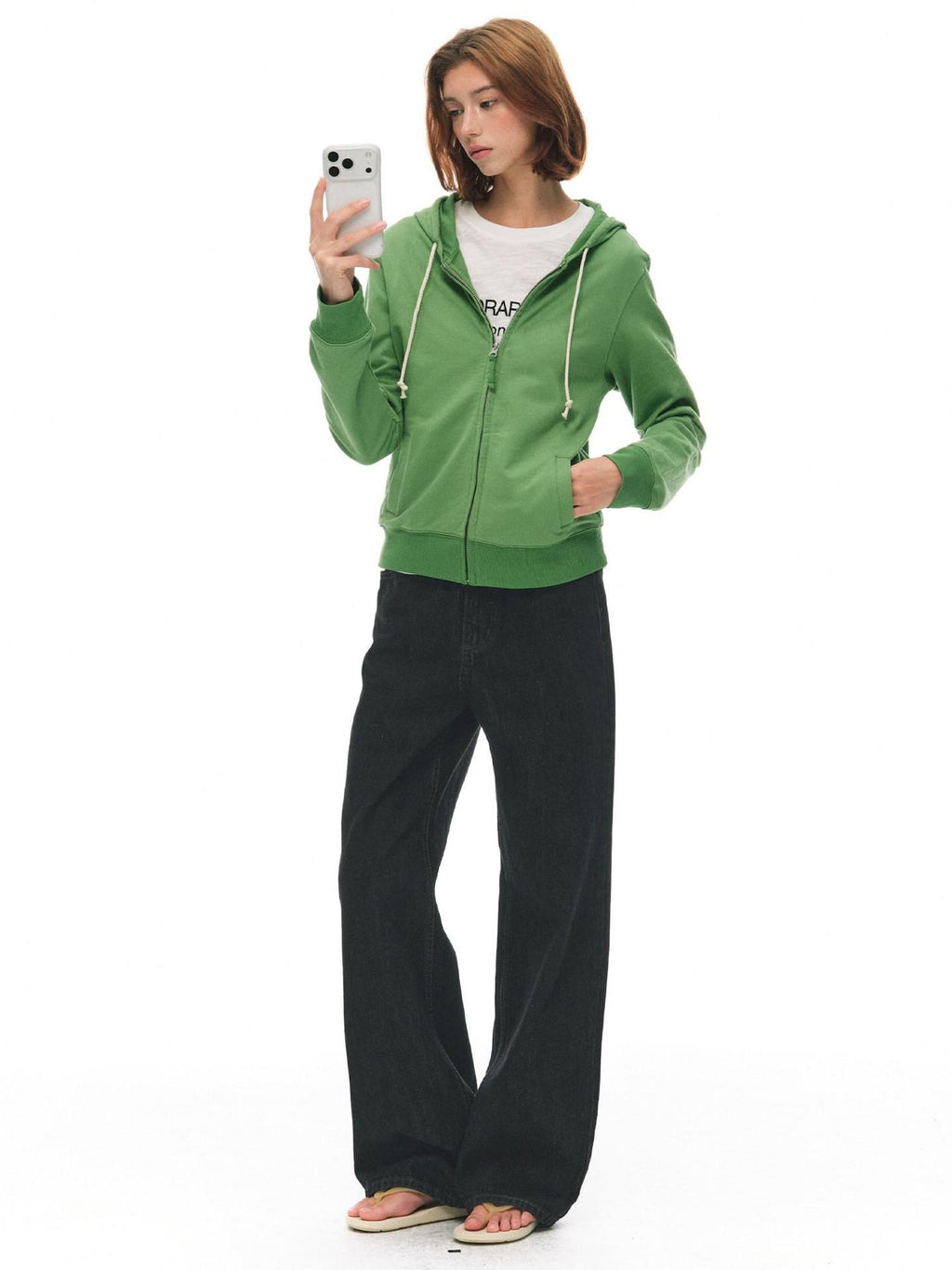 Country Moment Pure Cotton Slim Fit Cropped Zip Up Hooded Casual Youth Student Women Hoodie