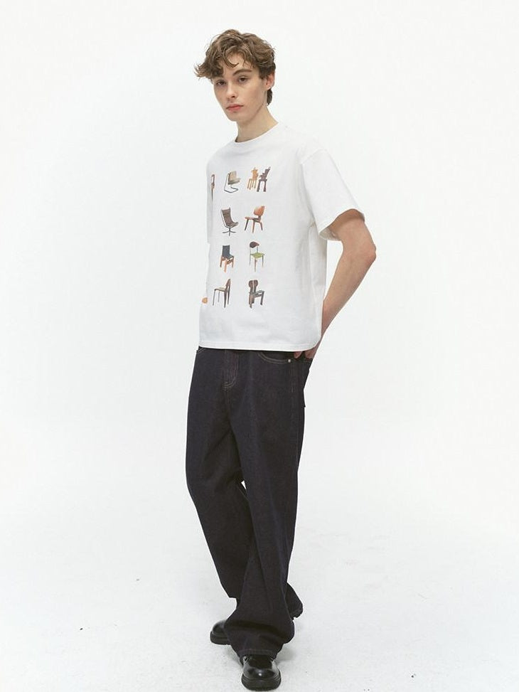 Country Moment Soft Breathable Cotton Loose Fit Creative Print Male Short Sleeve T-Shirts