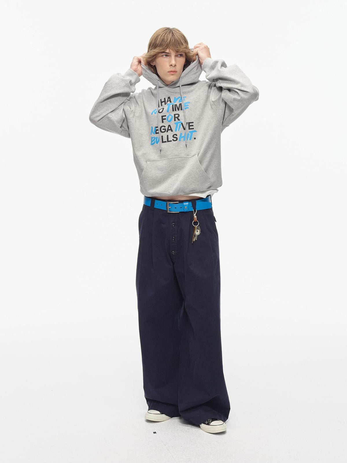 Country Moment Washed Cotton Button Loose Straight Casual Youth Wide Leg Pants