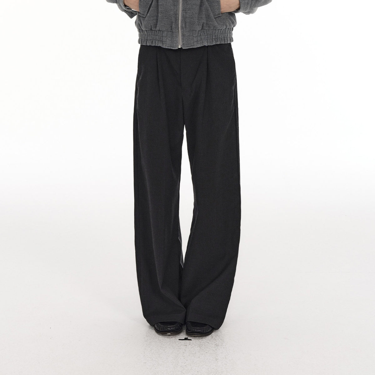 Country_Moment_Black_Striped_Midrise_Wide_Leg_Casual_Zipper_Polyester_Straight_Pants_MISSTT