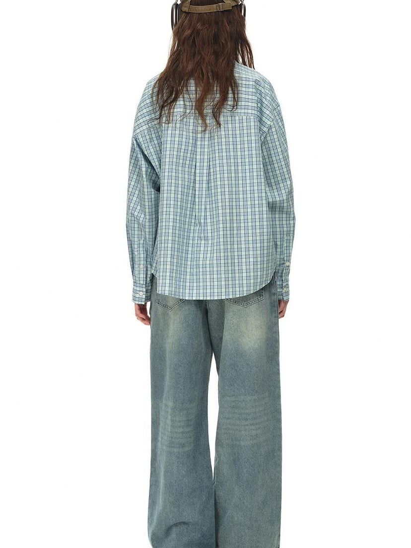 Country Moment Breathable 100 Percent Cotton Loose American Drop Shoulder Men Plaid Shirts