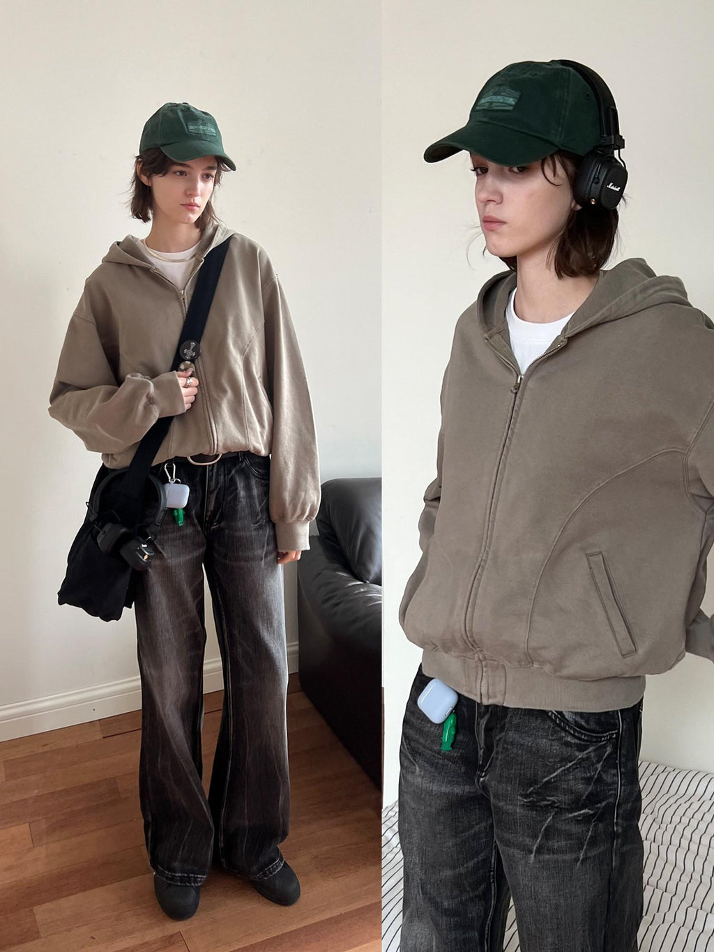 Country Moment Cozy 100 Percent Cotton Loose Fit Ribbed Hem Unisex Zip Front Hoodie