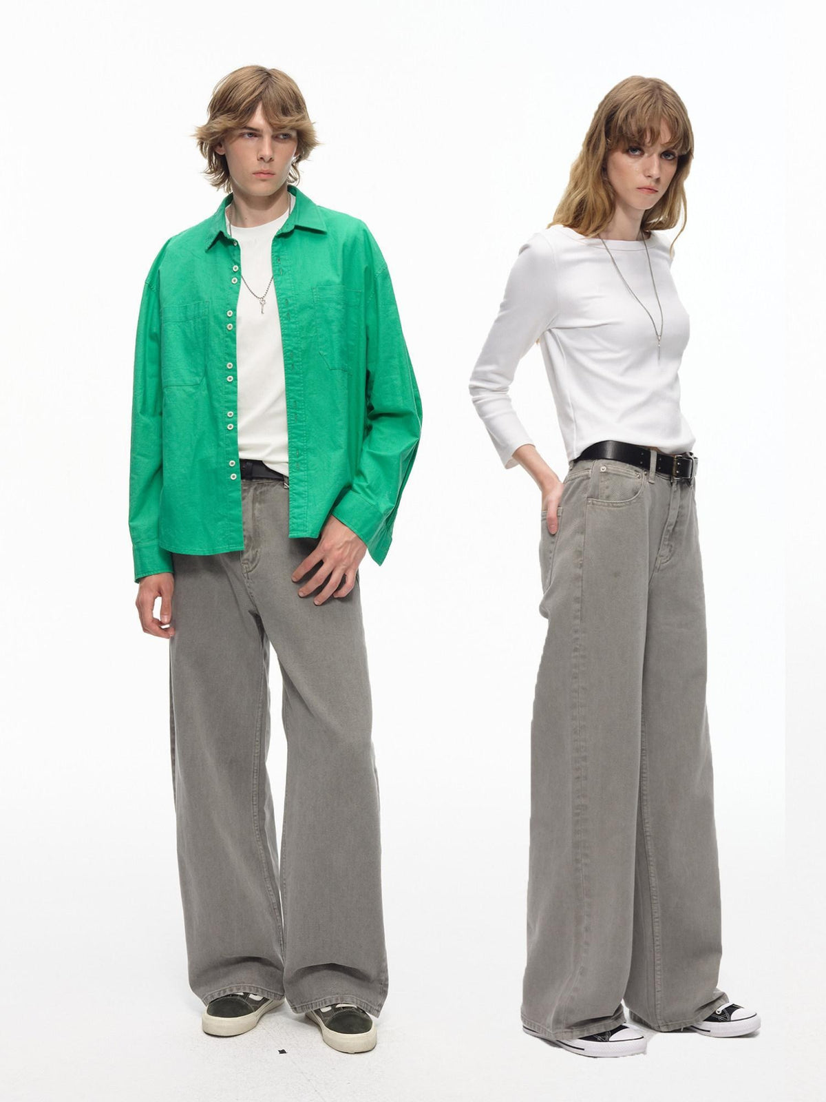 Country Moment High Waist Washed Pure Cotton Dark Khaki American Breathable Straight Leg Jeans
