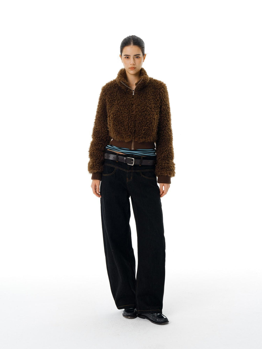Country Moment Mid Rise Topstitch Casual Commute Cotton Slight Stretch Wide Leg Jeans