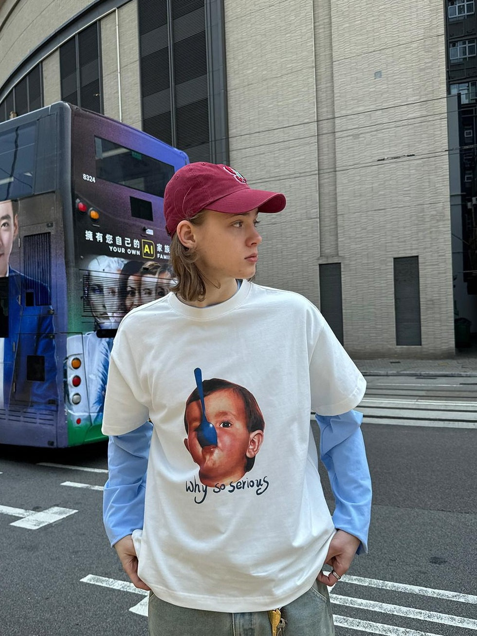 Country Moment 100% Cotton Oversized Crewneck Character Print Teen White Short Sleeve T-Shirts