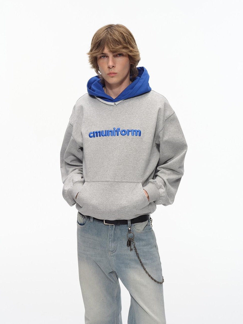 Country Moment Warm Thick Oversized Colorblock Cotton Blend Unisex Casual Letter Print Hoodie