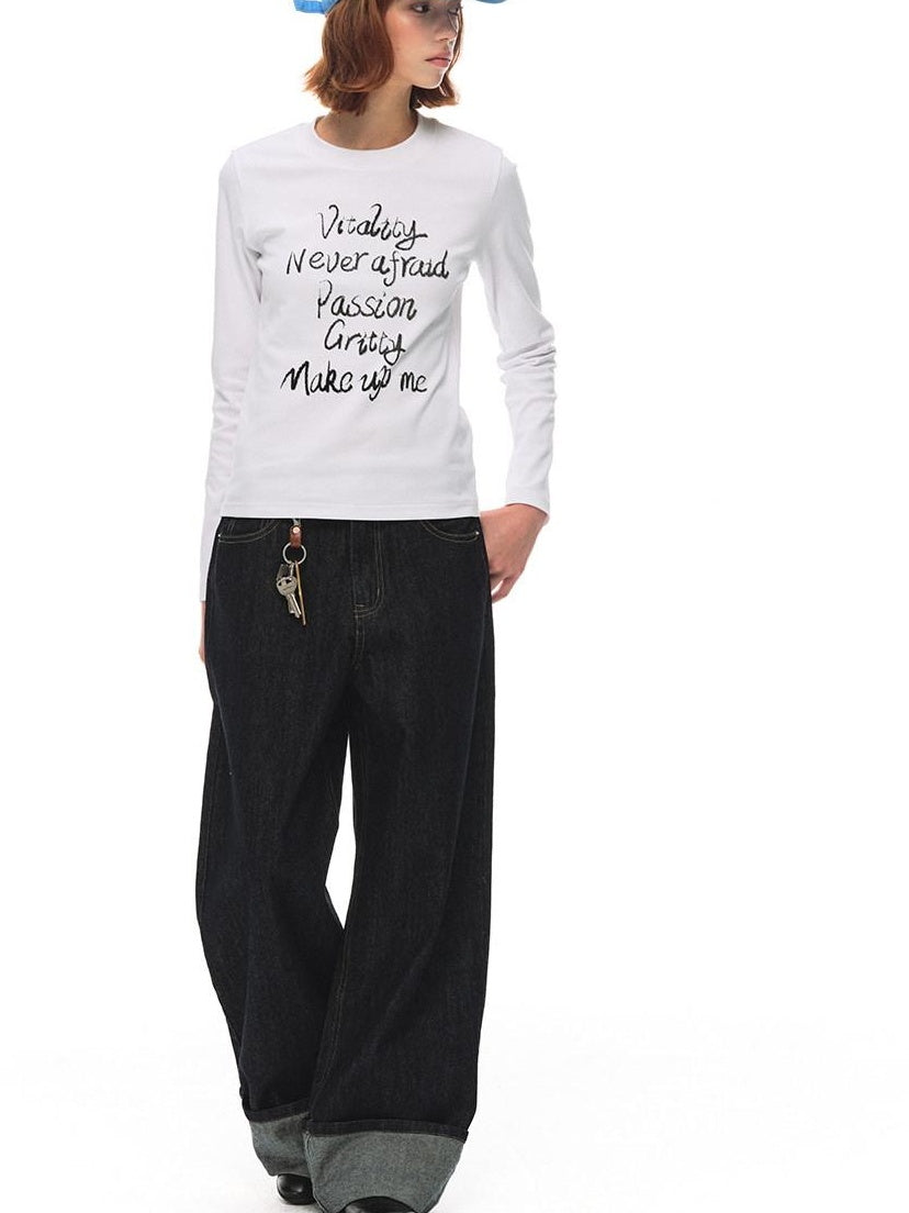 Country Moment Breathable Cotton Mid Rise Washed Loose Women Everyday Straight Leg Jeans