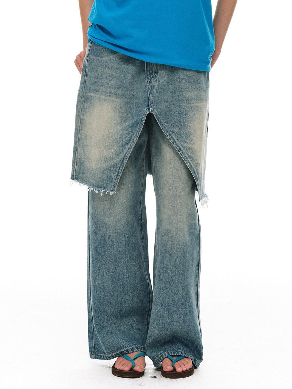 Country Moment Soft Breathable Mid Rise Washed Denim Relaxed Unisex Straight Leg Jeans