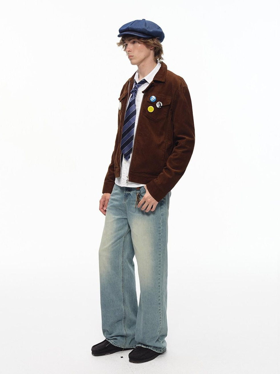 Country Moment Washed Gradient Mid Rise Relaxed Casual Gray Blue Stretch Straight Leg Jeans