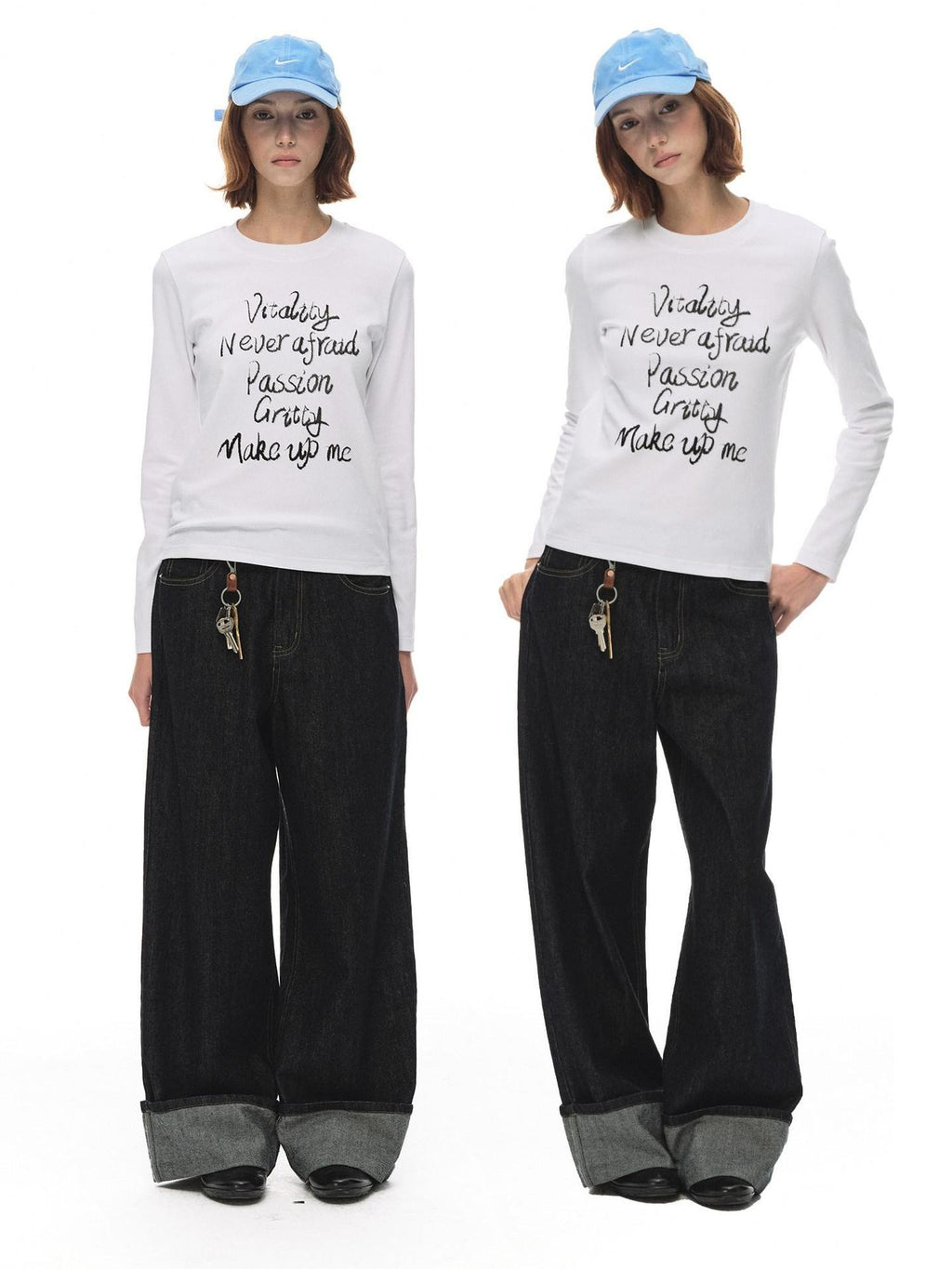 Country Moment 100% Cotton Breathable Letter Print Casual Women Citywalk Long Sleeve T-Shirts