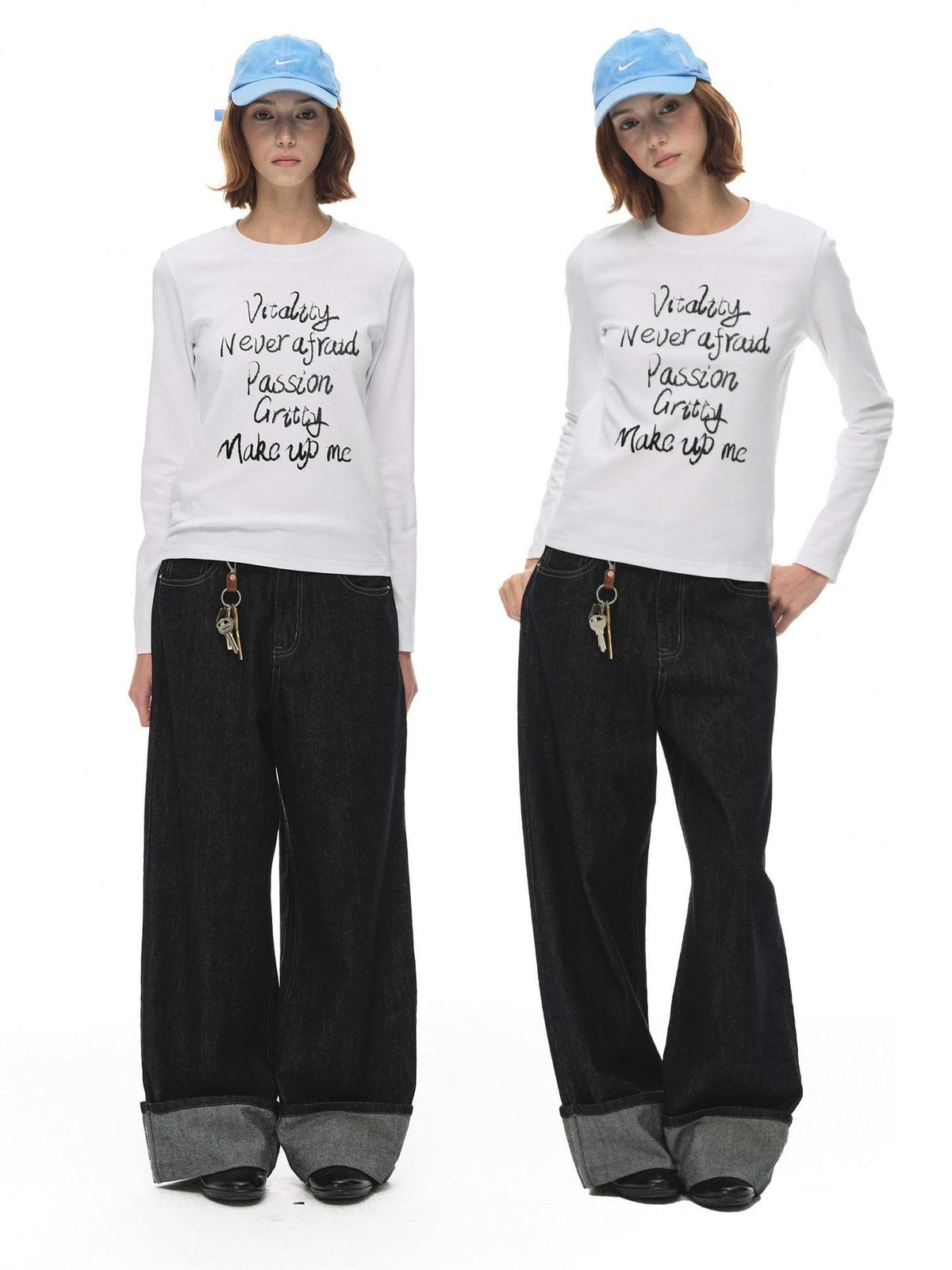 Country Moment 100% Cotton Breathable Letter Print Casual Women Citywalk Long Sleeve T-Shirts