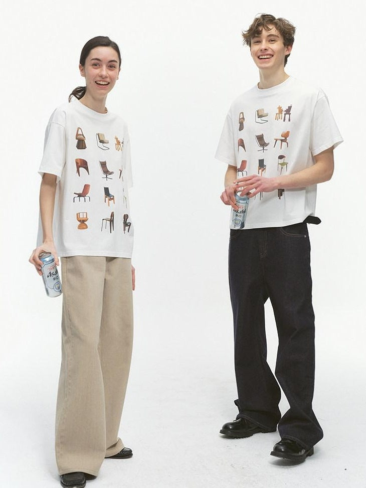 Country Moment Soft Breathable Cotton Loose Fit Creative Print Male Short Sleeve T-Shirts