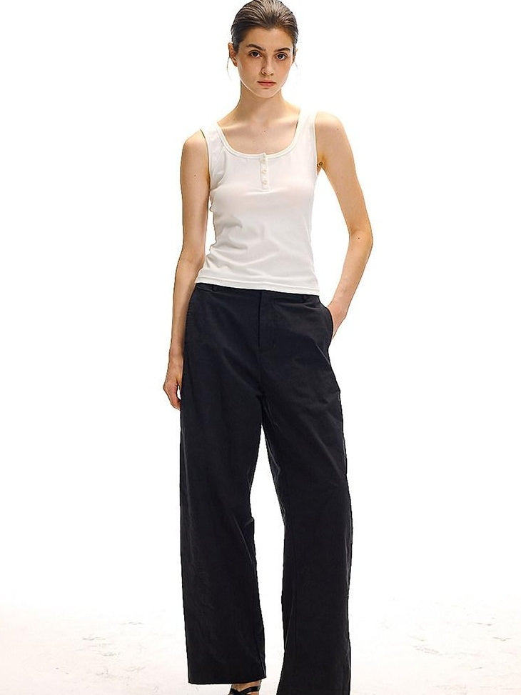 Country Moment Ribbed Moisture Wicking Slim Halter Cotton Stretch Women Casual Tank Tops