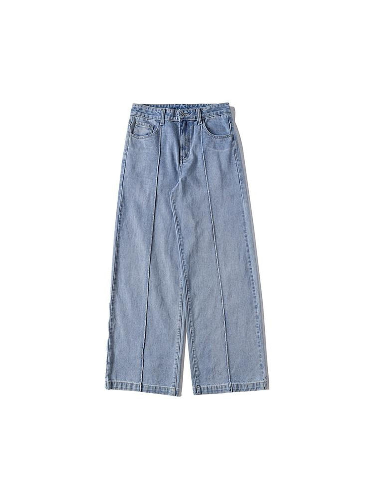 Country Moment Breathable Mid Rise Washed Relaxed Cotton Blend Denim Straight Leg Jeans