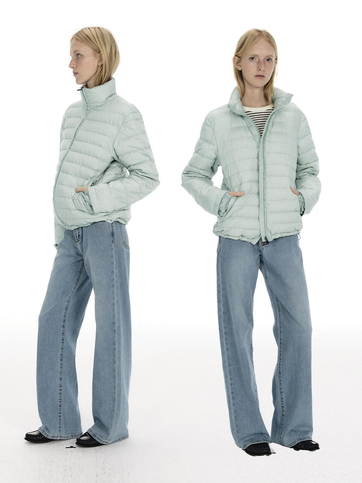 Country Moment Lightweight Warm Short Stand Collar Casual Unisex Nylon White Duck Down Jackets