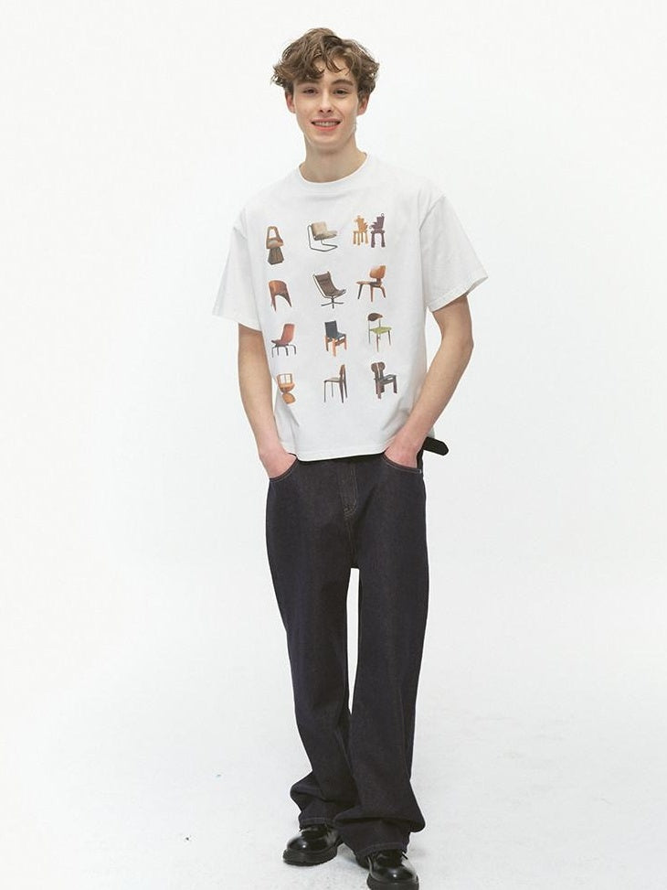 Country Moment Soft Breathable Cotton Loose Fit Creative Print Male Short Sleeve T-Shirts