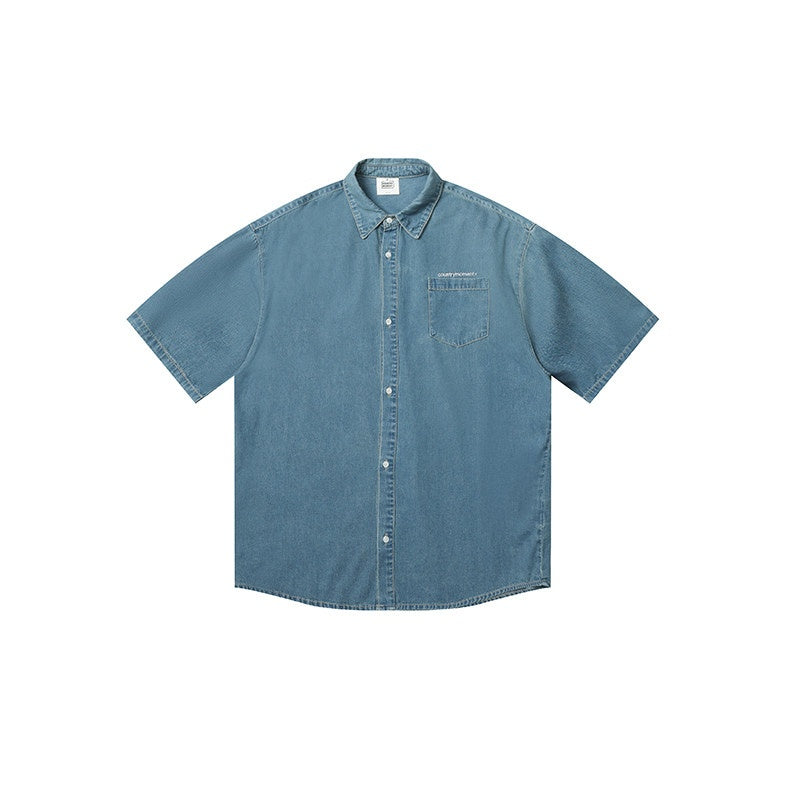 Country_Moment_100%_Cotton_Square_Neck_Loose_Short_Sleeve_Japanese_Vintage_Teen_Blue_Shirts_MISSTT