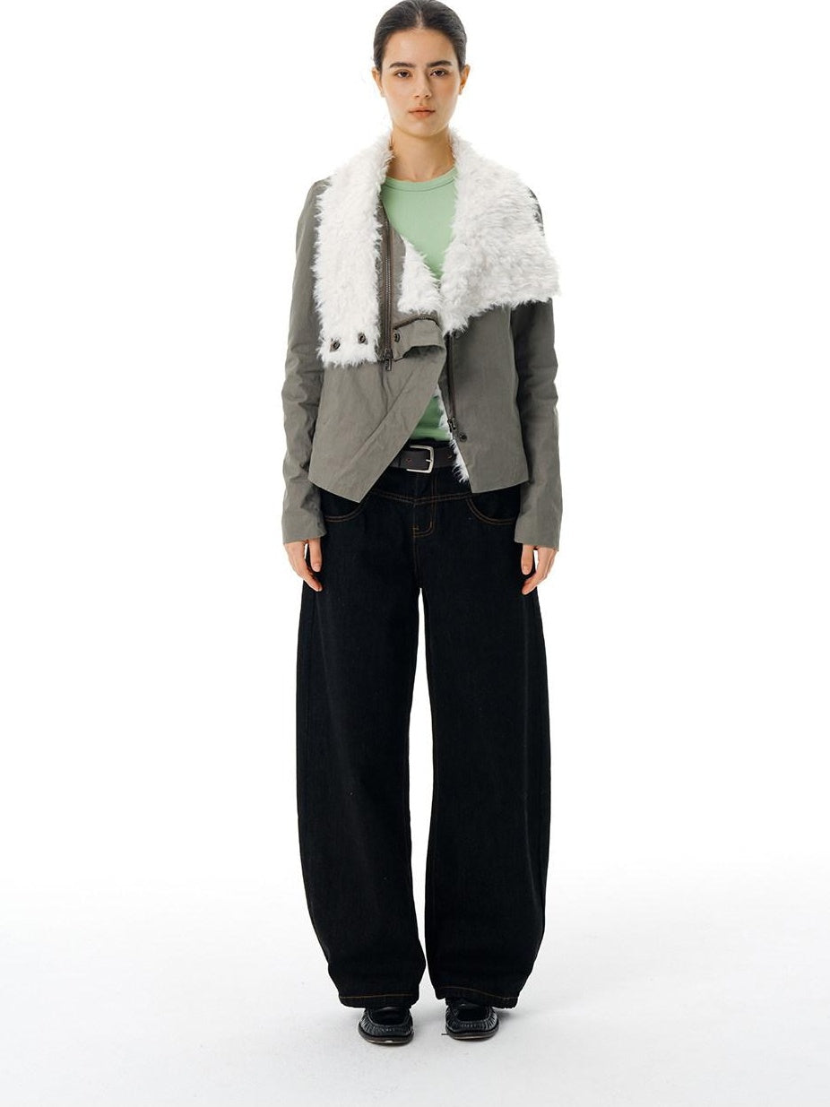 Country Moment Mid Rise Topstitch Casual Commute Cotton Slight Stretch Wide Leg Jeans