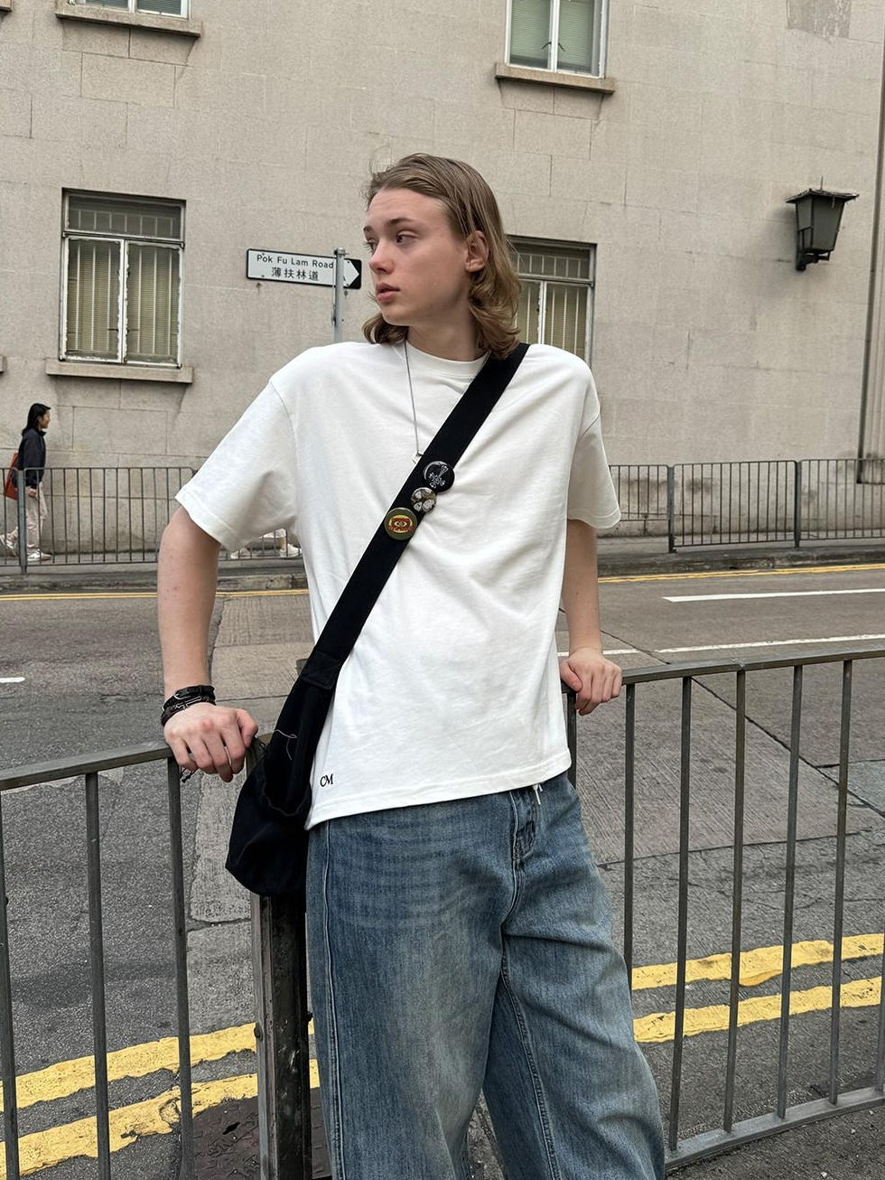 Country Moment Breathable Cotton Washed Loose Fit Round Neck Teen Plain Short Sleeve T-Shirts