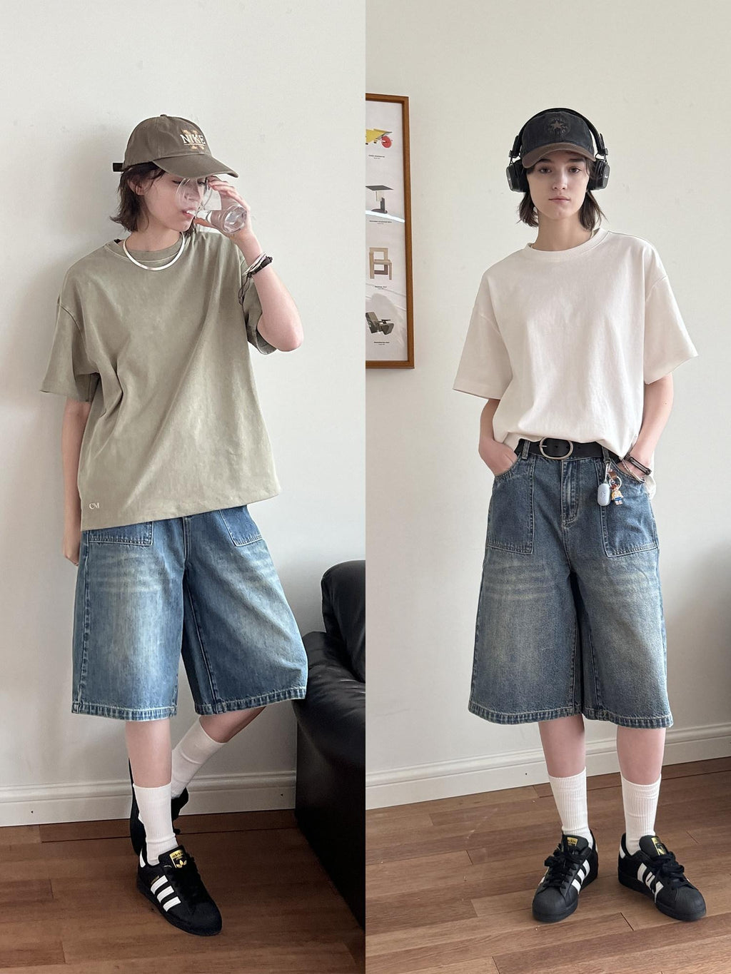 Country Moment Breathable Washed Cotton Loose Fit Roundneck Unisex Short Sleeve T-Shirts