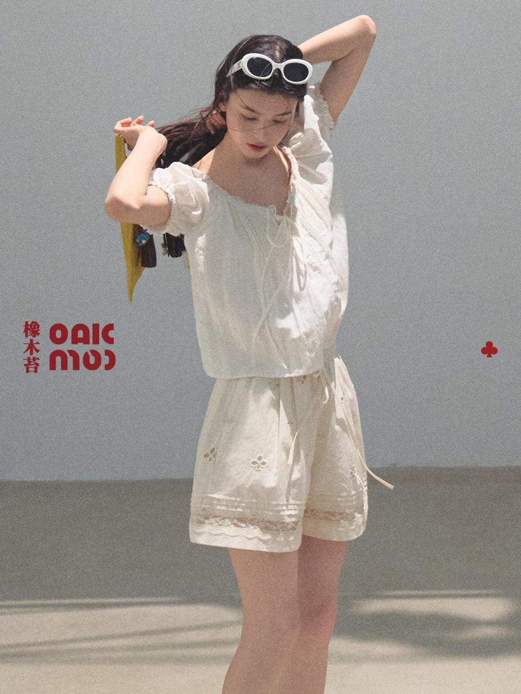 7 OAKMOO Lightweight Drawstring Natural Waist Relaxed Fit Milk Tea Mid-Length Shorts