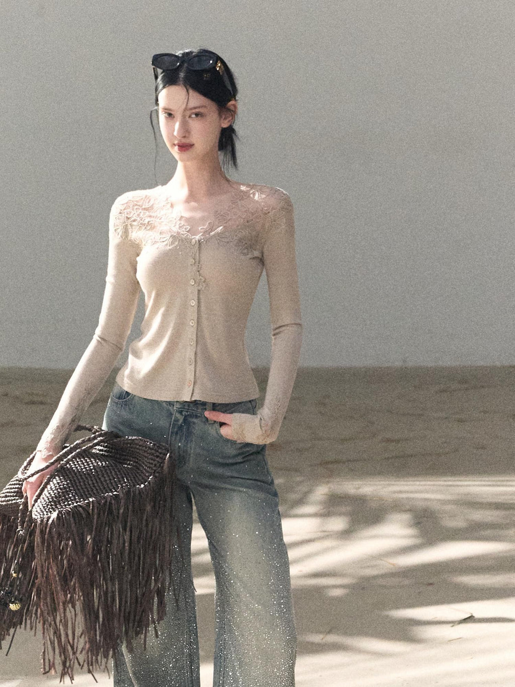 7 OAKMOO Soft Acrylic Blend Slim Fit V-neck Casual Button Front Women Cardigans