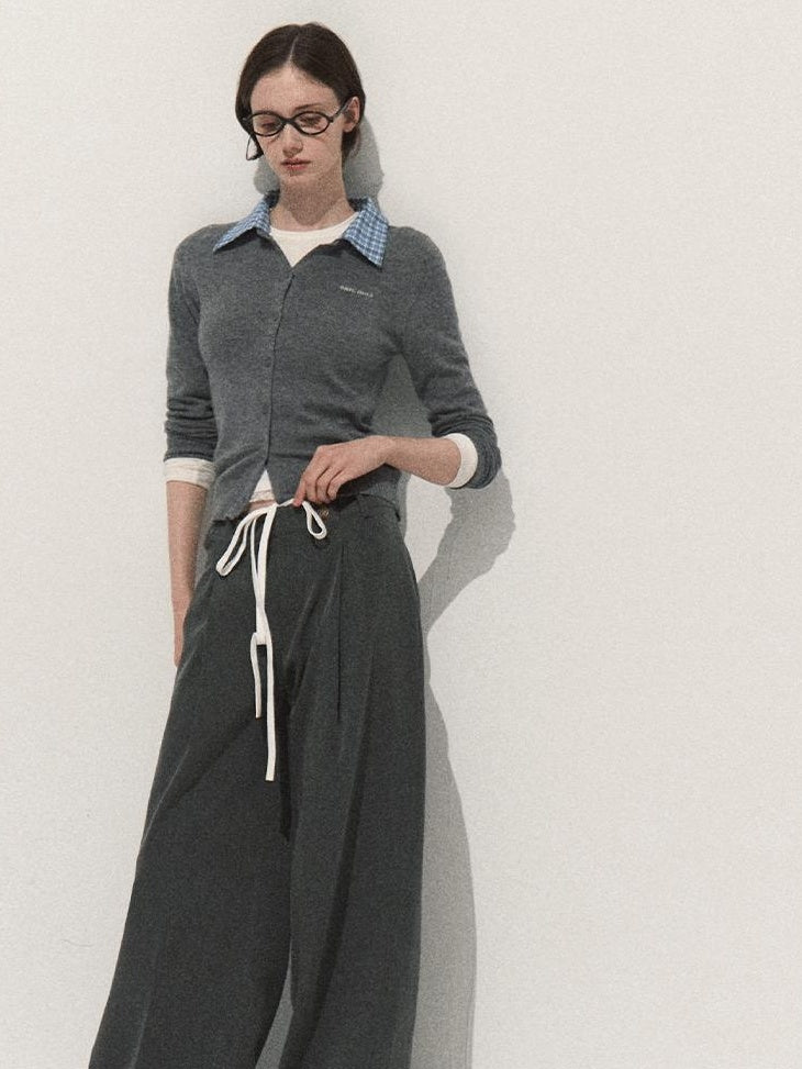 7 OAKMOO Soft Cotton Preppy Slim Fit Faux Layered Women Button Long Sleeve Cardigans
