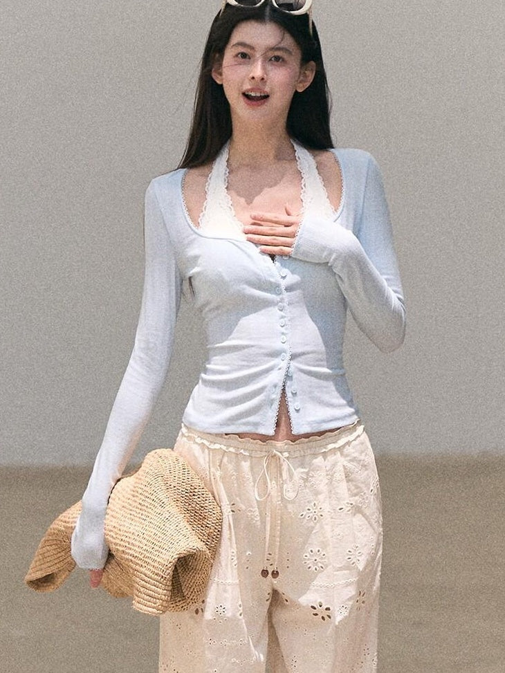 7 OAKMOO Soft Stretch Slim Fit Classic Button Long Sleeve Womens Knit Polyester Cardigans