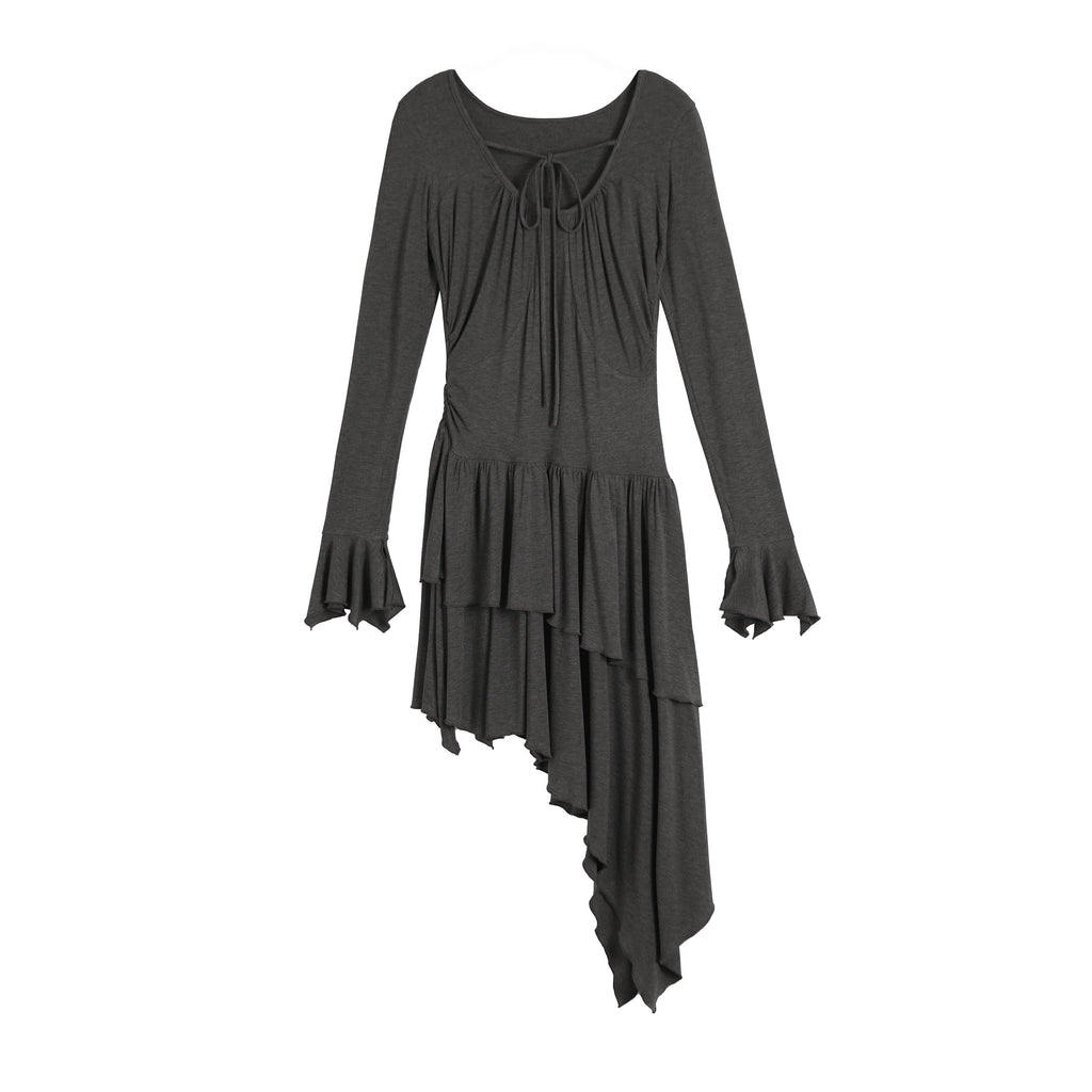 DDGIRL_studio_Soft_Stretch_Lyocell_Asymmetric_Cinched_Waist_U_Neck_Commuter_Midi_Dresses_MISSTT