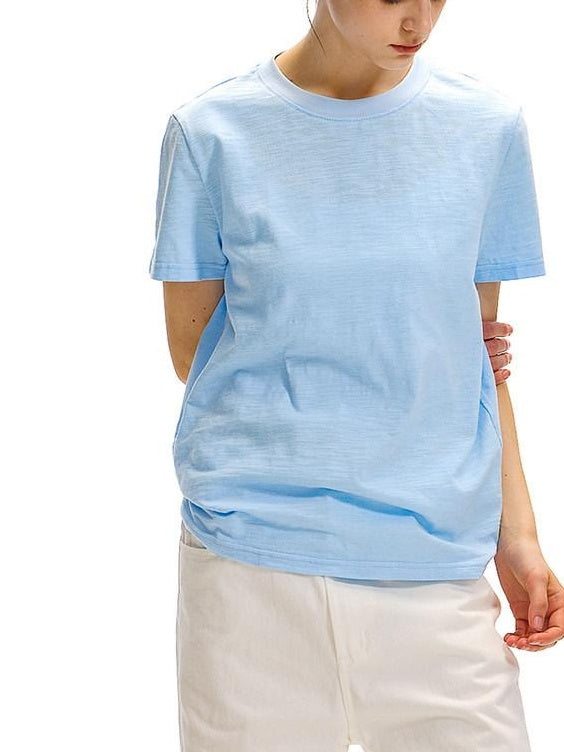 Country Moment Bamboo Cotton Minimal Loose Fit Unisex Solid Crew Neck Short Sleeve T-Shirts