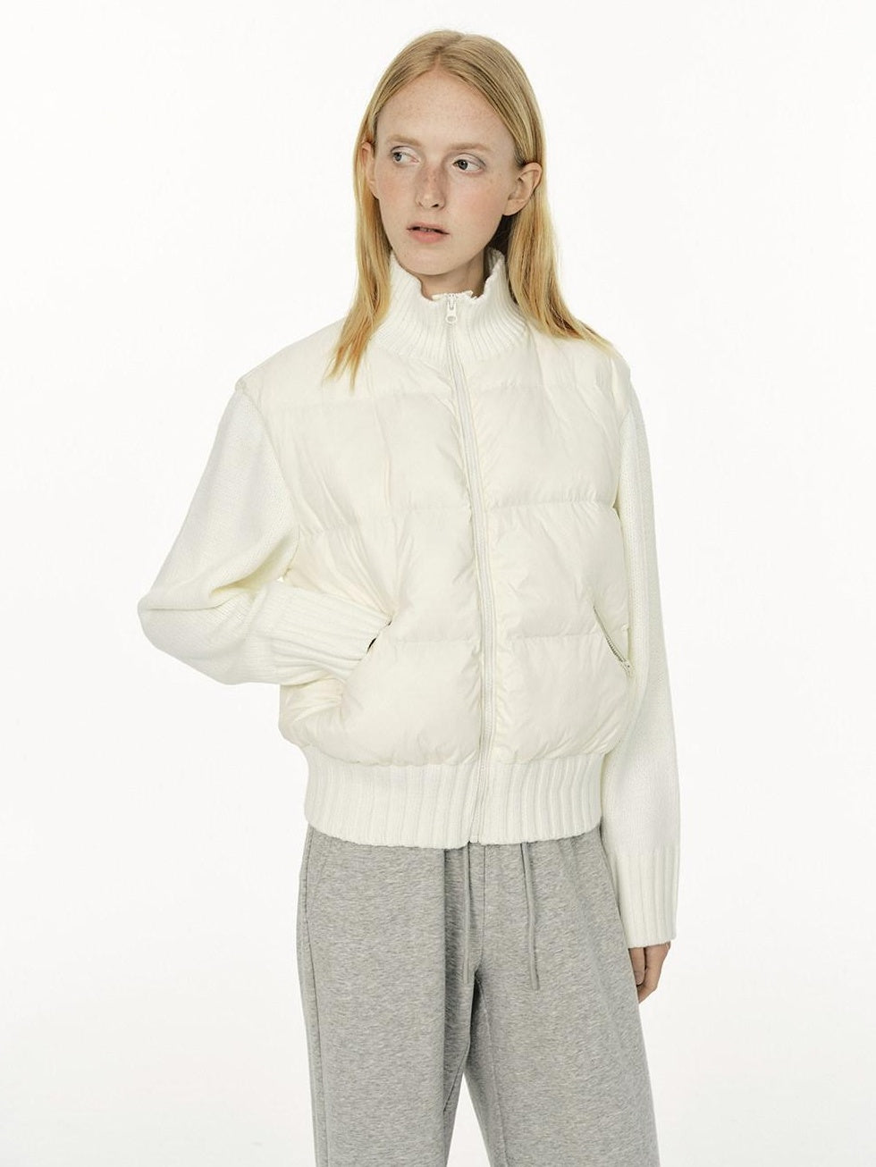 Country Moment 650Fp White Duck Down Warm Patchwork Short Stand Collar Women Nylon Down Jackets