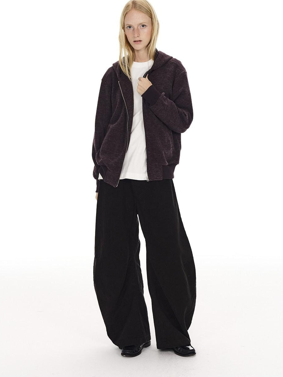 Country Moment Soft Polyester Blend Zip Up Casual Standard Fit Unisex Deep Purple Hoodie