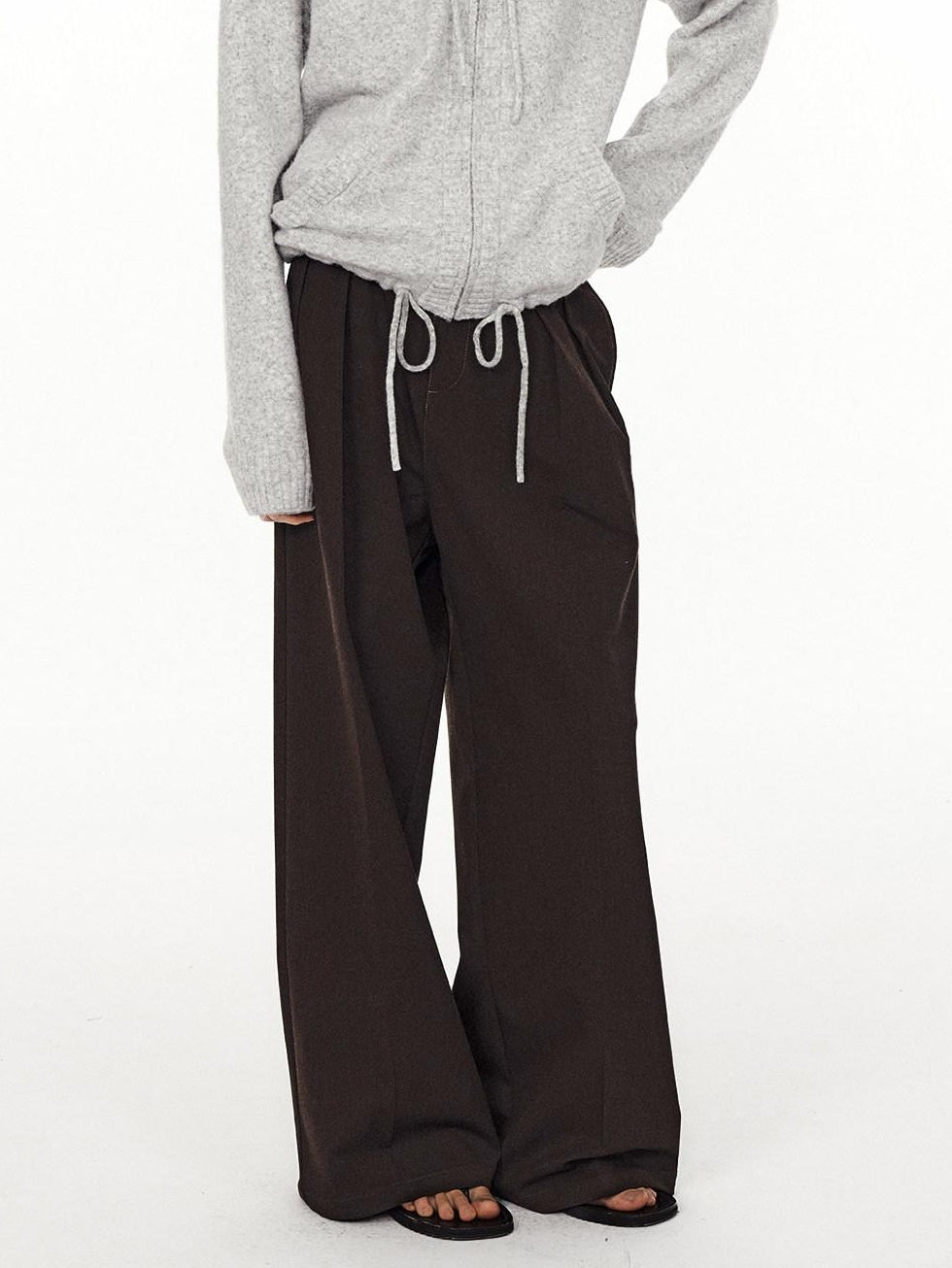 Country Moment Wrinkle Resistant Pleated Mid Rise Relaxed Straight Cut Casual Wide Leg Pants