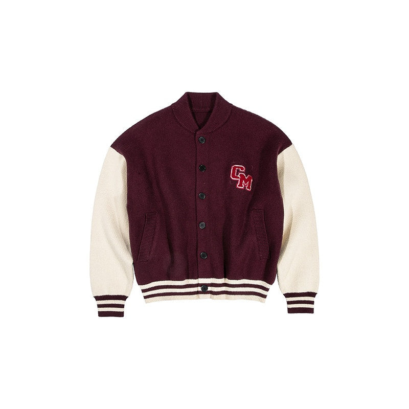 Country_Moment_No_Itch_Youth_Loose_Fit_Unisex_Casual_Burgundy_Baseball_Collar_Bomber_Jackets_MISSTT