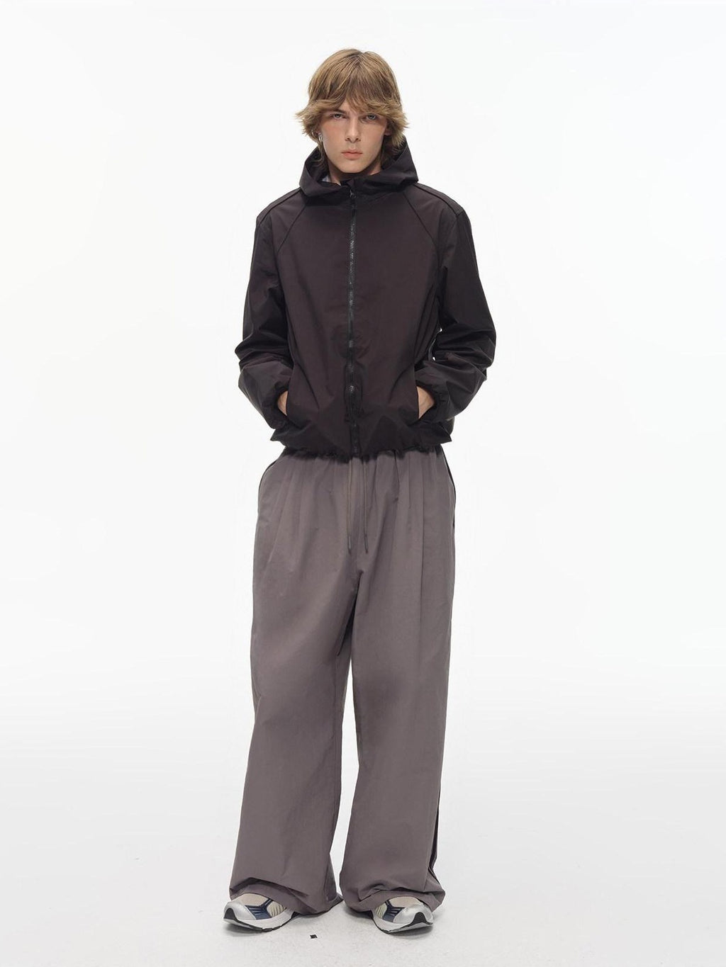 Country Moment Elastic Waist Loose Fit Youth Striped Cotton Blend Straight Pants