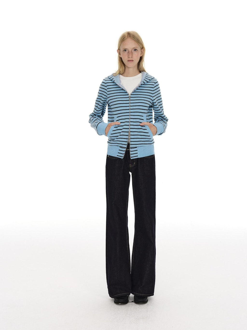 Country Moment Blue Cotton Blend Low Rise Zip Fly Fitted Casual Youth Washed Straight Leg Jeans