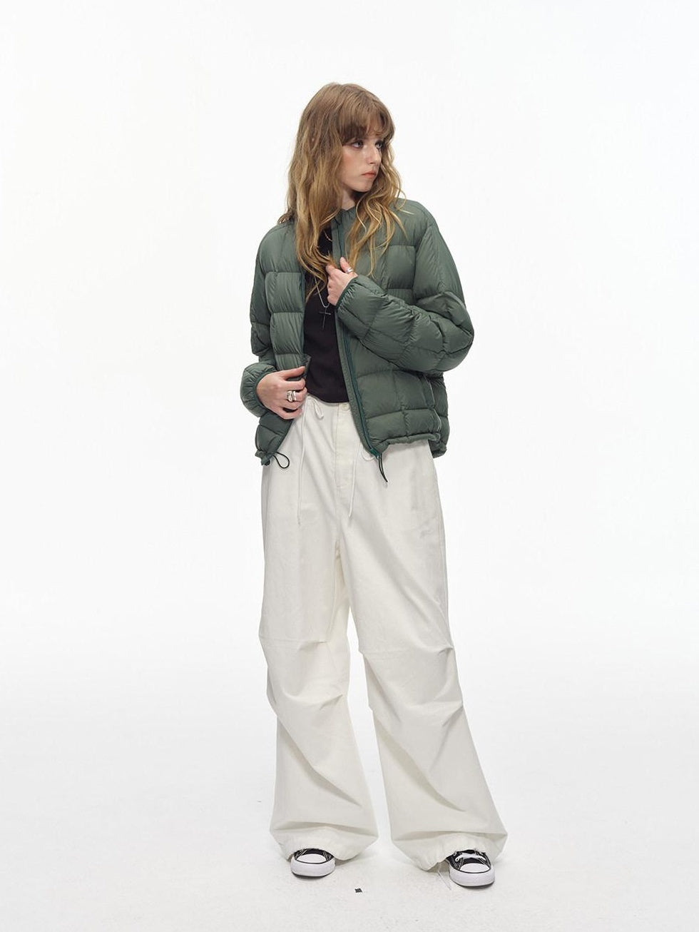 Country Moment Soft Breathable Cotton Loose Paratrooper Tapered Cuff Youth White Cargo Pants