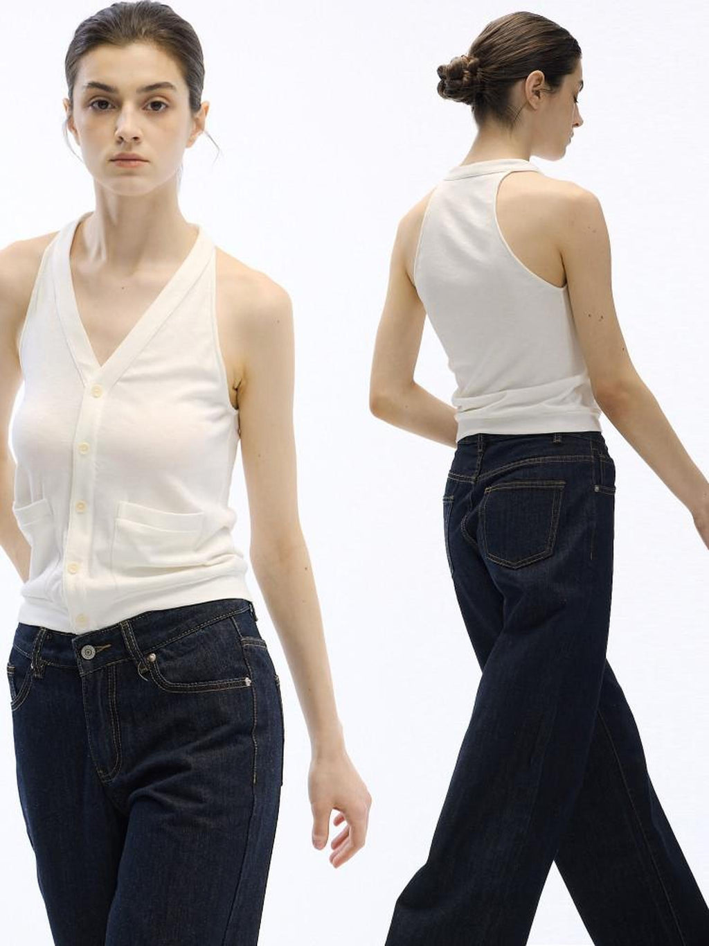 Country Moment Original Design Slim Fit Halter Neck Viscose Cotton Stretch Womens Tank Tops