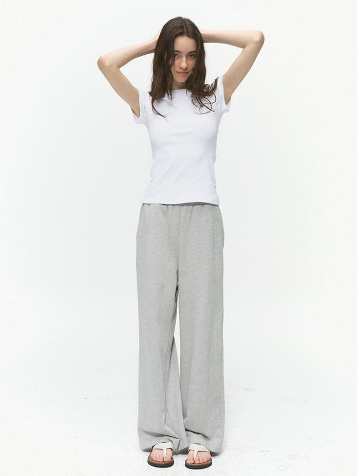Country Moment 100 Percent Cotton Relaxed Straight Leg Elastic Waist Casual Sweatpants