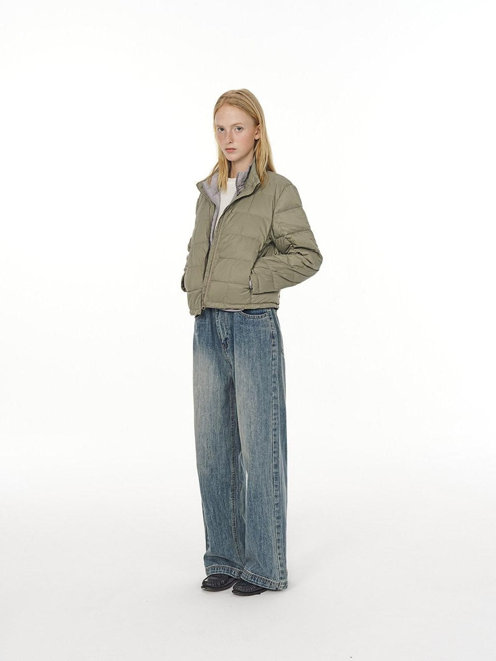 Country Moment High Waist Button Fly Non Stretch Blue Cotton Casual Youth Straight Leg Jeans