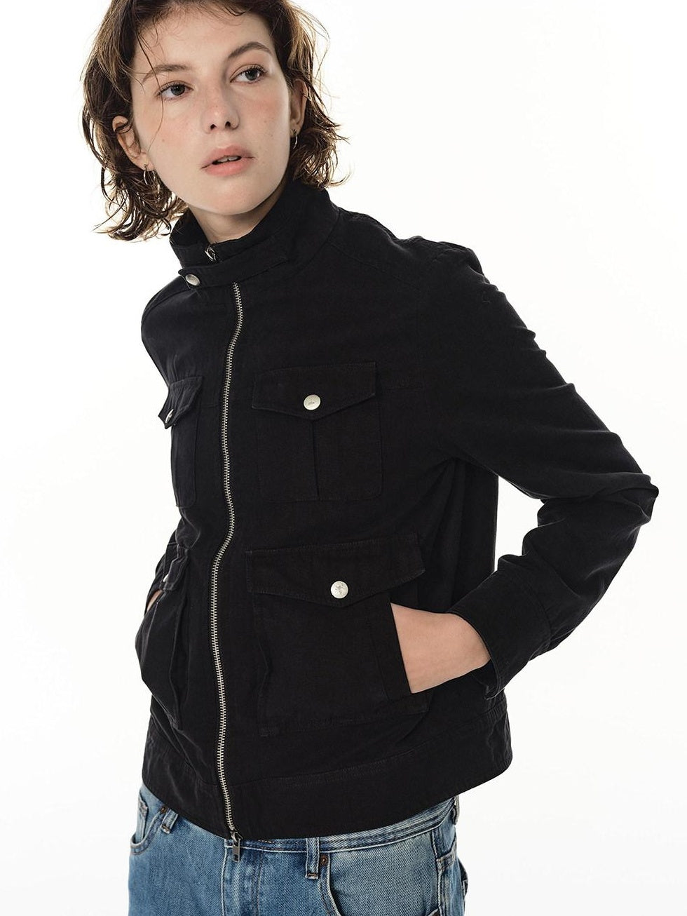 Country Moment Durable Cotton Utility Structured Multi Pocket Unisex Zip Cropped Jackets