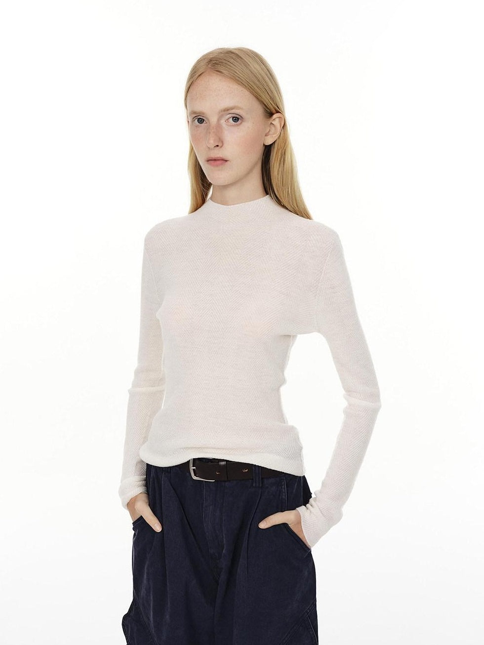 Country Moment Washable Pure Wool Slim Fit Half Turtleneck Pullover Women Casual Work Sweaters